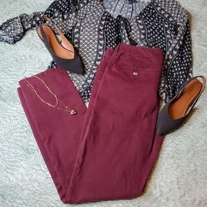 American Eagle skinny chino in burgundy size 12
